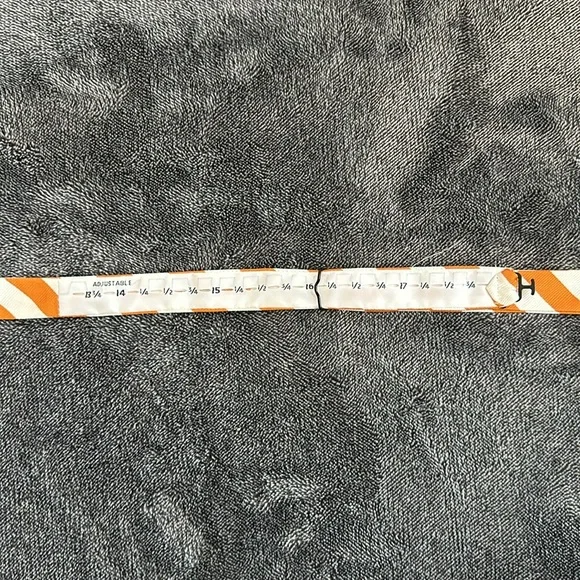 Brooks Brothers 346 Orange & White Adjustable 100% Silk bow tie - Picture 4 of 5